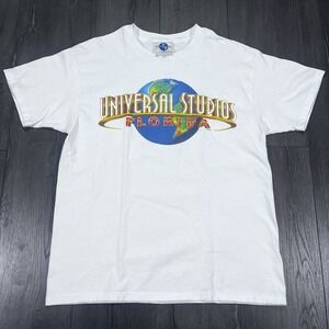 Vintage Universal Studios T‎ Shirt Mens XL White Globe Y2K Tee Made In USA